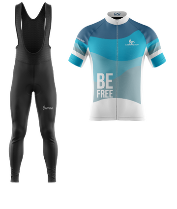 Uniforme Ciclismo Fit Largo con Tirantas - Blue Free Manga Corta